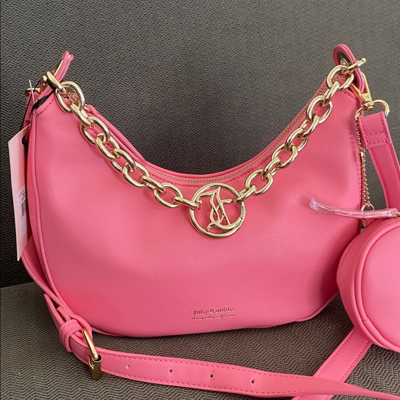 SOLD! Juicy Couture Exclusive Pink Lemonade Hold Up Hobo - Picture 2 of 12